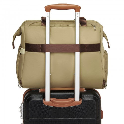 BCK2503 - Kono Large Nappy Changing Tote Bag with Shoe Compartment, Insulated Pockets & Waterproof Zip Pocket - Khaki