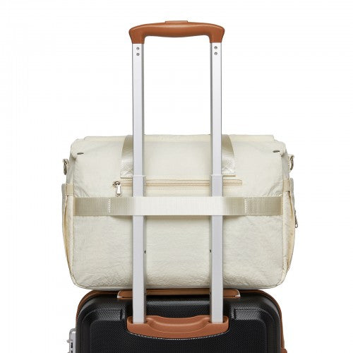 BCM2517 - Miss Lulu Stylish and Spacious Maternity Diaper Bag with Insulated Baby Bottle Pockets,Wet-Dry Separation,Stroller Strap - Beige