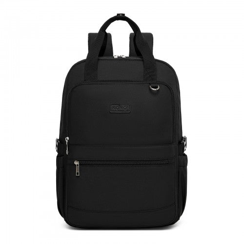 BPK2527 - Kono Functional Water-Resistant Laptop Backpack, Trendy Design with Padded Sleeve and Multiple Practical Compartments - Black