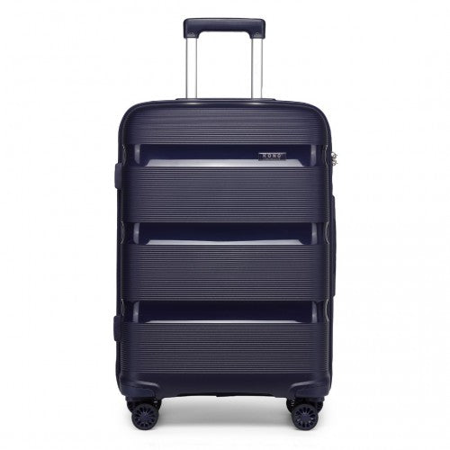 K2092L - Kono 24 Inch Bright Hard Shell PP Suitcase - Classic Collection - Navy