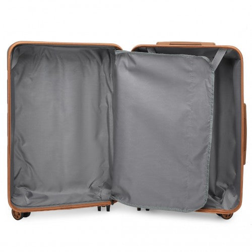 K2292L - Kono 13/20 Inch Lightweight Hard Shell ABS Cabin Suitcase With TSA Lock And Vanity Case - Grey
