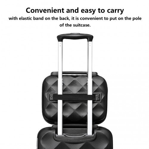 K2395L - British Traveller 13 Inch Ultralight ABS And Polycarbonate Vanity Case - Black