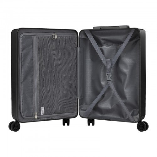 KSK2583 - Kono Premium ABS+PC 20 Inch Hard Shell Cabin Suitcase with TSA Lock and Smooth 360° Silent Spinner Wheels - Black