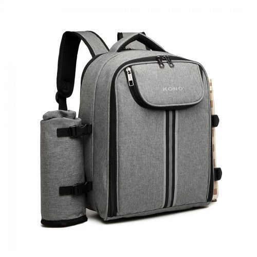 E6915 - Kono Canvas Picnic Backpack - Grey