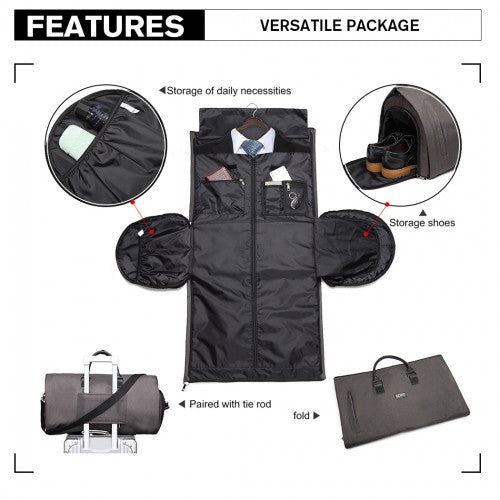 E1918 - Kono Travel Suit Garment Duffel Bag - Grey