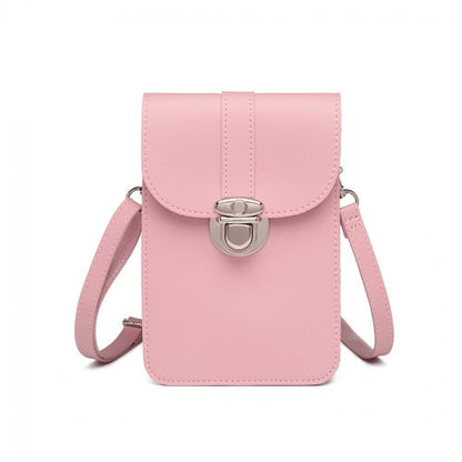 LP2034 - Miss Lulu Multi Use Purse Clutch Mini Shoulder Bag - Pink