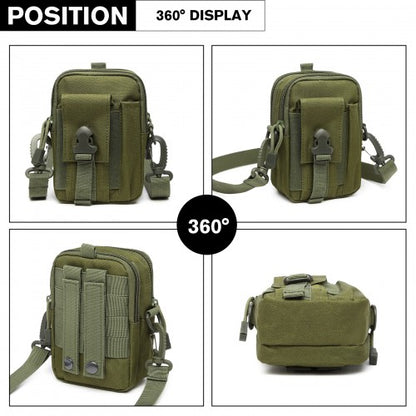 S2053 - Kono Casual Small Canvas Cross Body Bag - Green