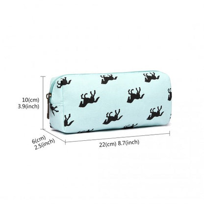 PC - Miss Lulu Canvas Pencil Case Horse Blue