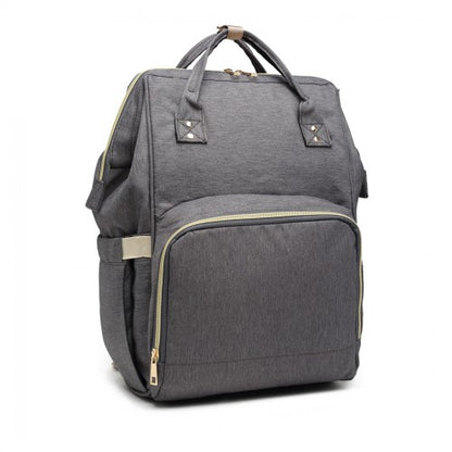 E6814 - MISS LULU MULTI FUNCTION BABY DIAPER CHANGING BACKPACK - GREY