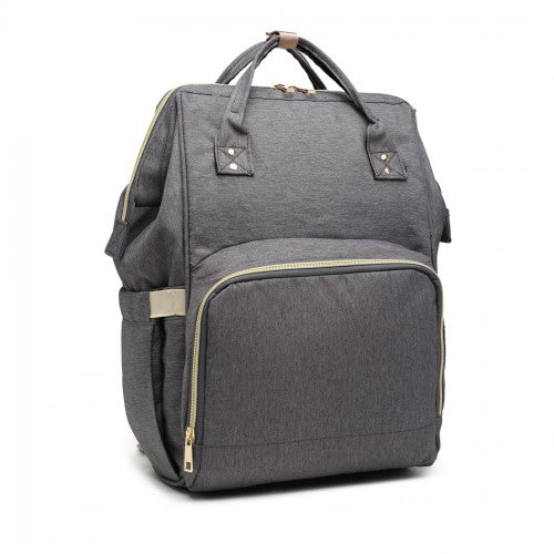 E6814 - MISS LULU MULTI FUNCTION BABY DIAPER CHANGING BACKPACK - GREY