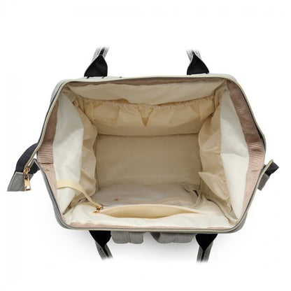 E6814 - MISS LULU MULTI FUNCTION BABY DIAPER CHANGING BACKPACK - BLACK