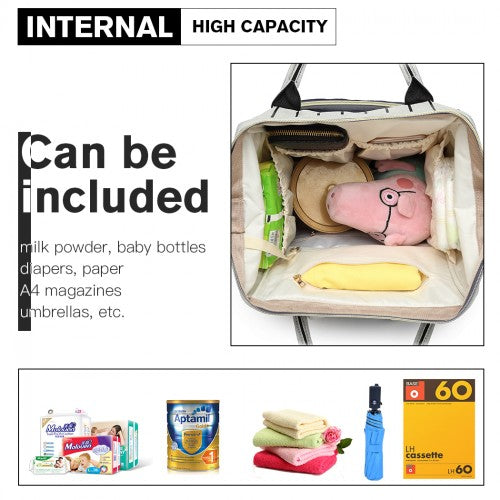 E6814 - MISS LULU MULTI FUNCTION BABY DIAPER CHANGING BACKPACK - BLACK