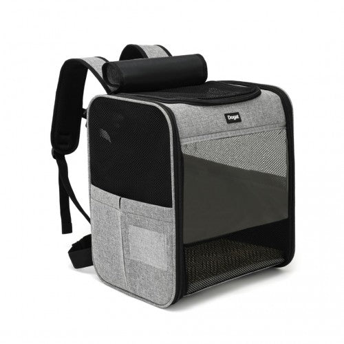 PTD2440 - Dogat Foldable And Durable Pet Backpack Carrier Travel Bag for Cats and Small Dogs - Grey