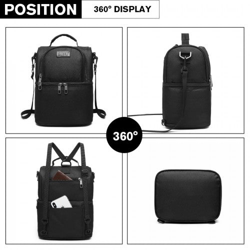 E1958-KONO INSULATED COOL BAG FAMILY LUNCH BOX - BLACK