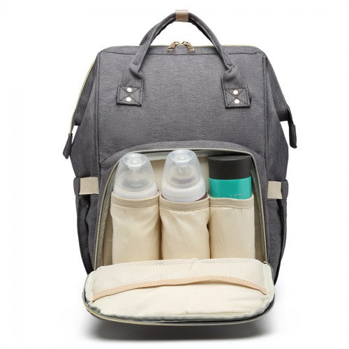 E6814 - MISS LULU MULTI FUNCTION BABY DIAPER CHANGING BACKPACK - GREY
