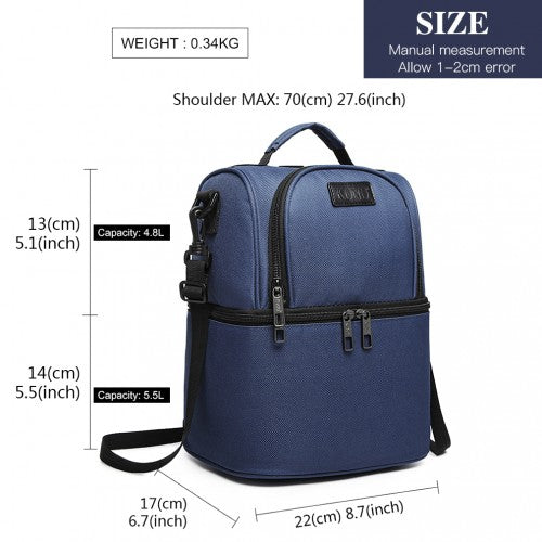 E1958-KONO INSULATED COOL BAG FAMILY LUNCH BOX - NAVY
