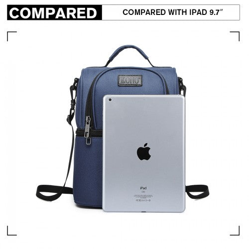 E1958-KONO INSULATED COOL BAG FAMILY LUNCH BOX - NAVY