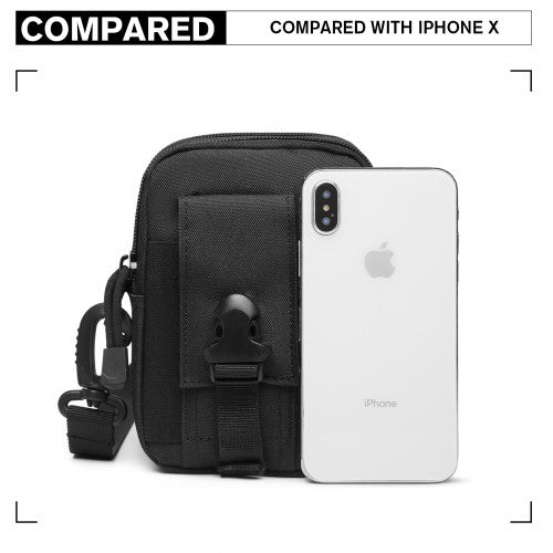 S2053 - Kono Casual Small Canvas Cross Body Bag - Black