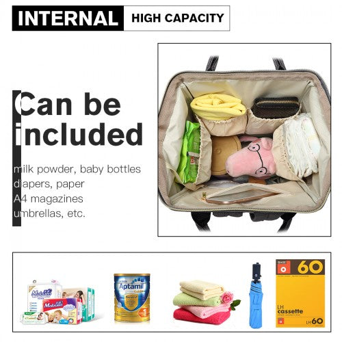 E6814 - MISS LULU MULTI FUNCTION BABY DIAPER CHANGING BACKPACK - GREY