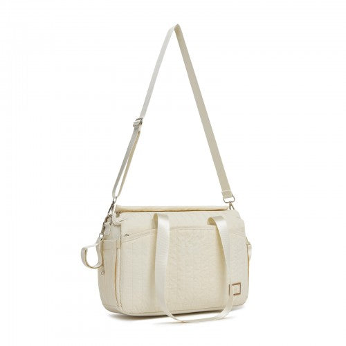 BCM2517 - Miss Lulu Stylish and Spacious Maternity Diaper Bag with Insulated Baby Bottle Pockets,Wet-Dry Separation,Stroller Strap - Beige