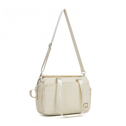 BCM2517 - Miss Lulu Stylish and Spacious Maternity Diaper Bag with Insulated Baby Bottle Pockets,Wet-Dry Separation,Stroller Strap - Beige