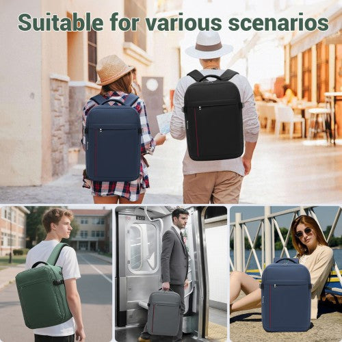 BPK2524 - Kono Spacious and Organised Personal-Item Backpack (40×30×20) with 15.6" Laptop Sleeve, Clamshell Main - Green