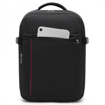 BPK2524 - Kono Spacious and Organised Personal-Item Backpack (40×30×20) with 15.6" Laptop Sleeve, Clamshell Main - Black