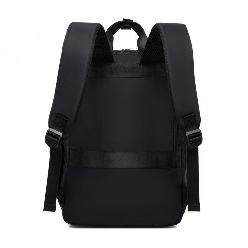 BPK2530 - Kono Spacious Water-Resistant Laptop Backpack for Travel & Commuting - 15.6" Padded Laptop Compartment, Reflective Strip - Black