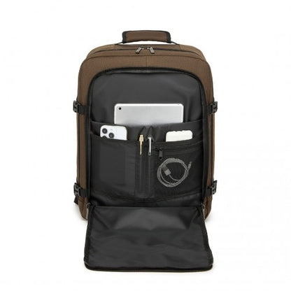 BPK2531M - Kono Multi-purpose Business Medium-sized Backpack–Fits 15.6" Laptop, Ideal for Work, Travel & Daily Commute - Brown