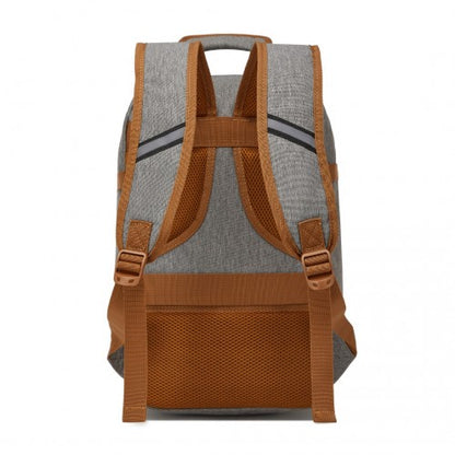 BPK2531S - Kono Multi-purpose Business Carry-On Backpack–Fits 15.6" Laptop, Ideal for Work, Travel & Daily Commute - Grey and Brown