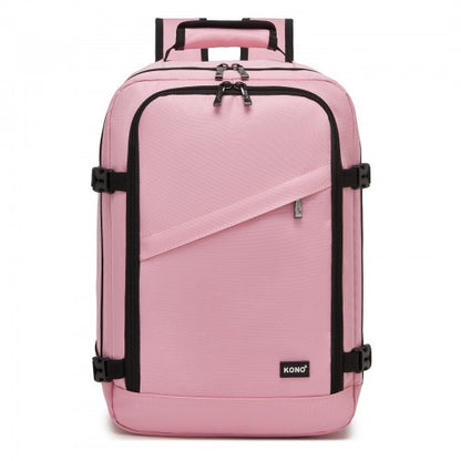 BPK2551 - Kono Flexible Cabin Backpack 30×20×40-Fits 15.6" Laptop, Clamshell Access-Great for Holidays, Work Trips & Commuting - Pink