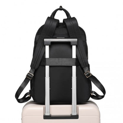 BPM2439 - Miss Lulu Versatile Stylish Backpack with Laptop Compartment and Trolley strape - Black