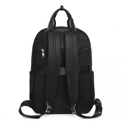 BPM2439 - Miss Lulu Versatile Stylish Backpack with Laptop Compartment and Trolley strape - Black