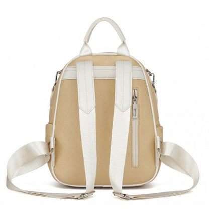 BPM2453 - Miss Lulu PU Leather Convertible Backpack Crossbody Bag - Lightweight Anti-Theft Daypack with Multiple Pockets - Yellow