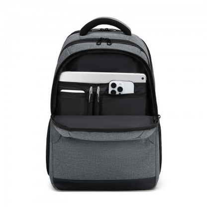 BPN2607 - Trendy Laptop Backpack,Soft Padded,Practical,Organized Storage,Lightweight 15.6" Notebook Bag for Work, School & Travel - Grey