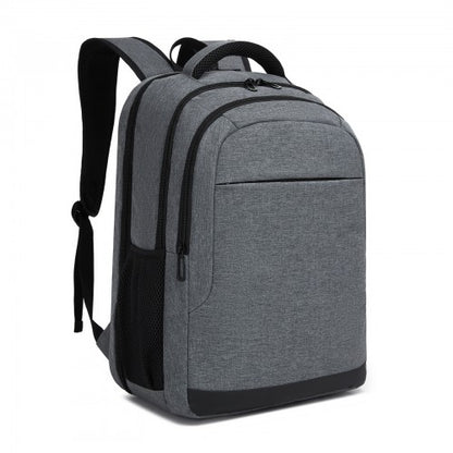 BPN2607 - Trendy Laptop Backpack,Soft Padded,Practical,Organized Storage,Lightweight 15.6" Notebook Bag for Work, School & Travel - Grey