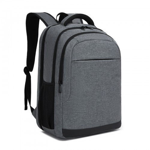 BPN2607 - Trendy Laptop Backpack,Soft Padded,Practical,Organized Storage,Lightweight 15.6" Notebook Bag for Work, School & Travel - Grey