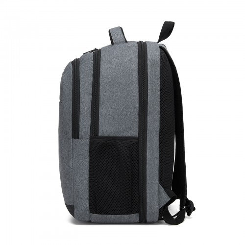 BPN2607 - Trendy Laptop Backpack,Soft Padded,Practical,Organized Storage,Lightweight 15.6" Notebook Bag for Work, School & Travel - Grey