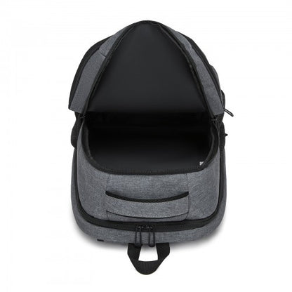 BPN2607 - Trendy Laptop Backpack,Soft Padded,Practical,Organized Storage,Lightweight 15.6" Notebook Bag for Work, School & Travel - Grey