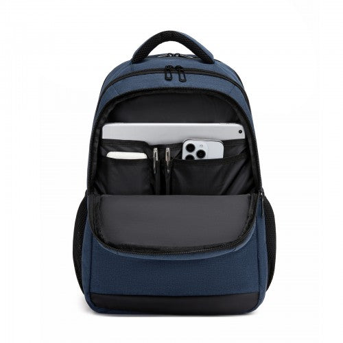 BPN2607 - Trendy Laptop Backpack,Soft Padded,Practical,Organized Storage,Lightweight 15.6" Notebook Bag for Work, School & Travel - Navy