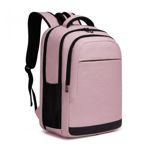 BPN2607 - Trendy Laptop Backpack,Soft Padded,Practical,Organized Storage,Lightweight 15.6" Notebook Bag for Work, School & Travel - Pink