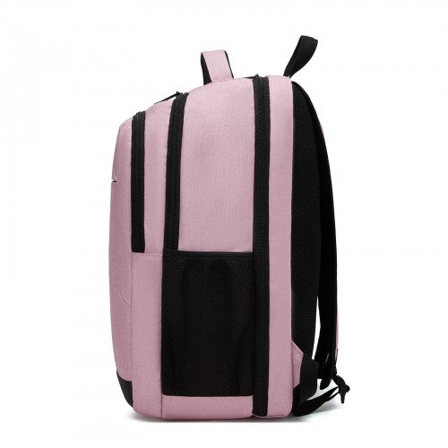 BPN2607 - Trendy Laptop Backpack,Soft Padded,Practical,Organized Storage,Lightweight 15.6" Notebook Bag for Work, School & Travel - Pink