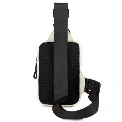 CEK2445 - Kono Lightweight Crossbody Sling Bag with Adjustable Strap Multiple Pockets for Travel and Everyday Use - Beige