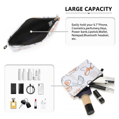 COM2443 - Miss Lulu Multi-Functional Charming Print Cosmetic Bag & Storage Bag for Travel and Everyday Use - White