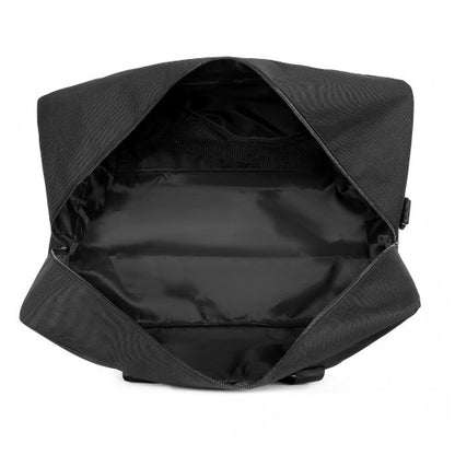 E1960L - Kono Lightweight Multi Purpose Unisex Sports Travel Duffel Bag - Black
