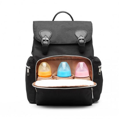 E1976 - Kono Travel Baby Changing Backpack with USB Charging Interface - Black