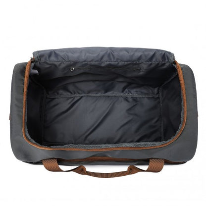 EA2321 - Kono Spacious Travel Storage Bag Handbag - Grey And Brown