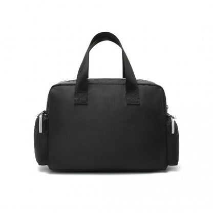 EB2351 - Kono Sleek Multi-Pocket Water-Resistant Crossbody Tote Bag - Black