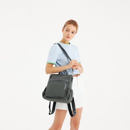 EH2107 - Kono Multi Way Anti-theft Waterproof Backpack Shoulder Bag - Black