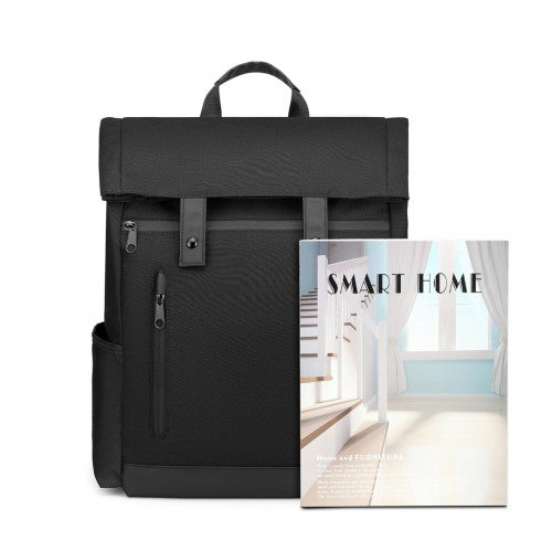 EM2114 - Kono Waterproof Large Capacity School Laptop Backpack - Black